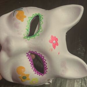 White and it has some designs on it